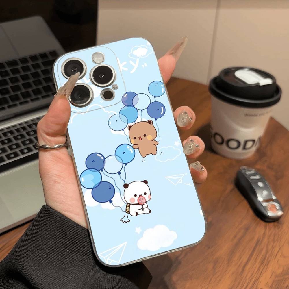 BuBu и DuDu Чехол из ТПУ-силикона Для IPhone 11 12 13 14 15 16 17 Pro Max Ударопрочный Прозрачная задняя крышка