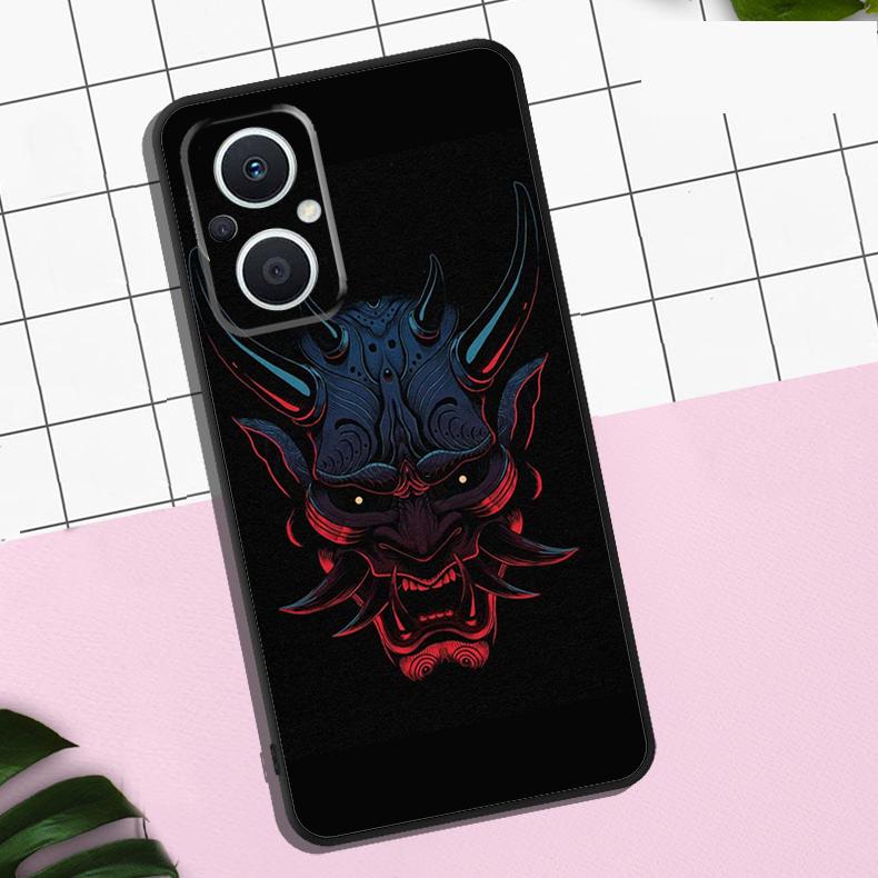 Samurai Oni Mask Case For OPPO Reno 11 12 13 F 8T 7 8 10 Pro OPPO Find X8 Pro X3 X6 Pro X5 Lite Cover Coque