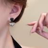 Silver Needle Asymmetrical Heart Earrings | Light Luxury, High-End, Retro Design Studs