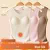 High School Girl's Warm Vest with Belly Protection & Built-in Bra Pads - Autumn/Winter Underwear