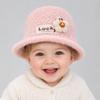 Cute Flowers Children Bucket Hat Warm Woolen Basin Cap Crochet Fisherman Hat  Baby Children Kids
