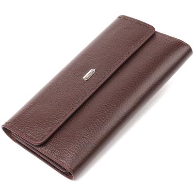 Вместительный Женский кошелек из натуральной кожи CANPELLINI Wallet 21660 Коричневый