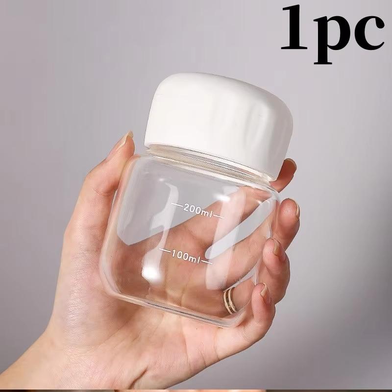 1/2 ШТ 300 мл Маленькая бутылка для воды Пластиковая Портативная Герметичная Кружка Чашка для питья сока и молока со шкалой для улицы, кухни, школы