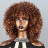 Короткие коричневые волнистые парики из синтетического высокотемпературного волокна с челкой для чернокожих женщин, бесклеевые волосы для косплея