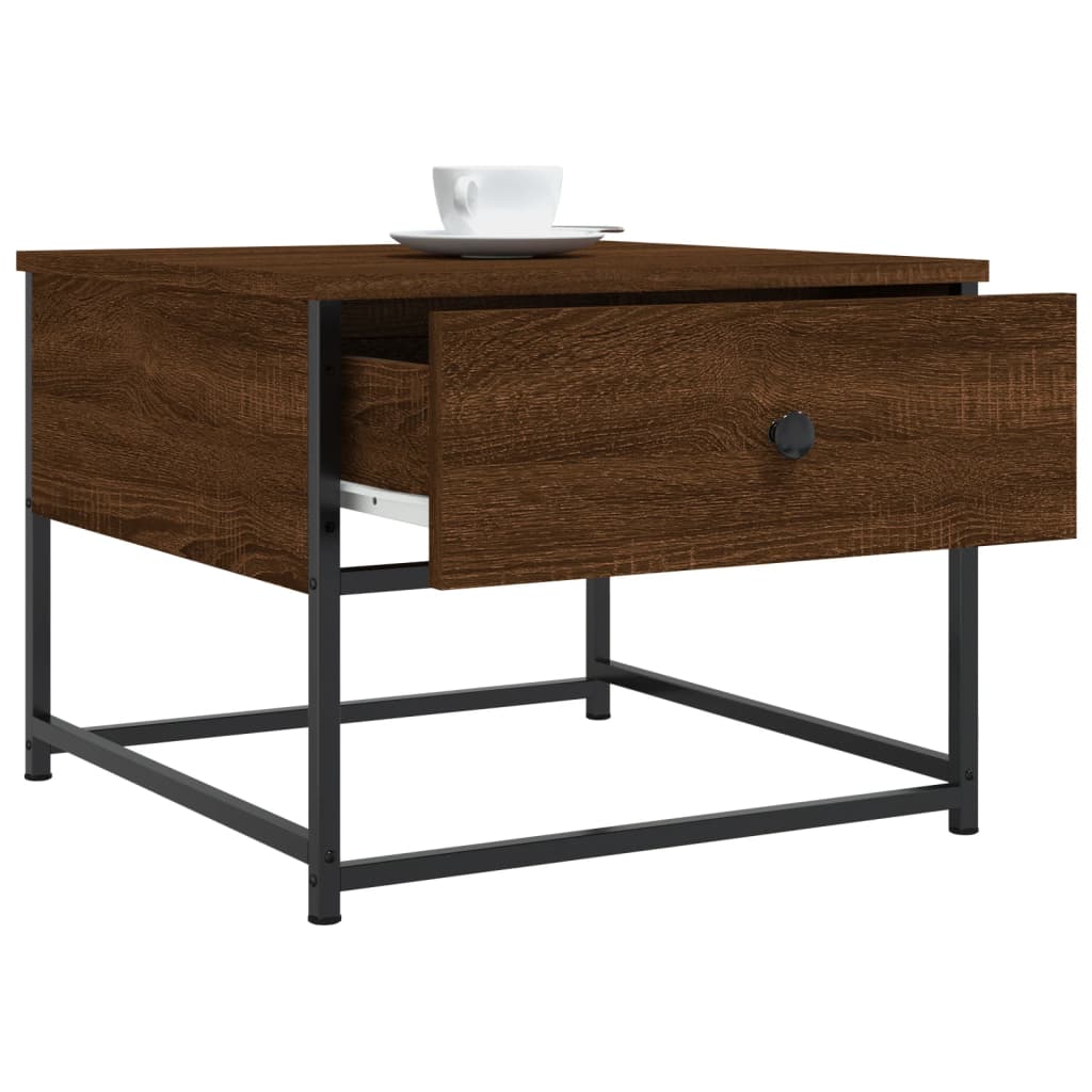 Coffee Table Brown Oak Look 51x51x40 cm Engineered Wood