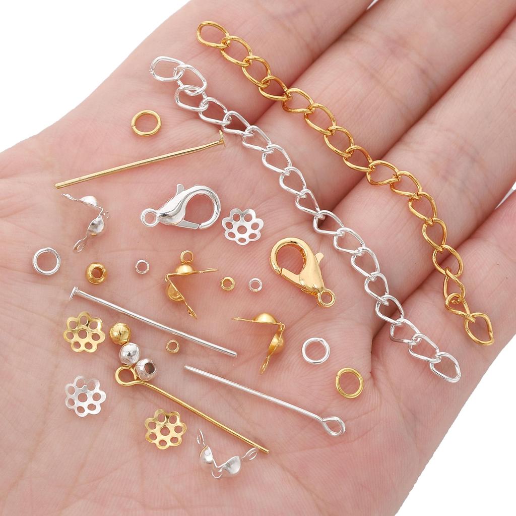 1260Pcs/Box Metal Lobster Clasps Jump Ring Chain Fitting Material Set For DIY Accessories Bracelets Necklaces Jewelry Making