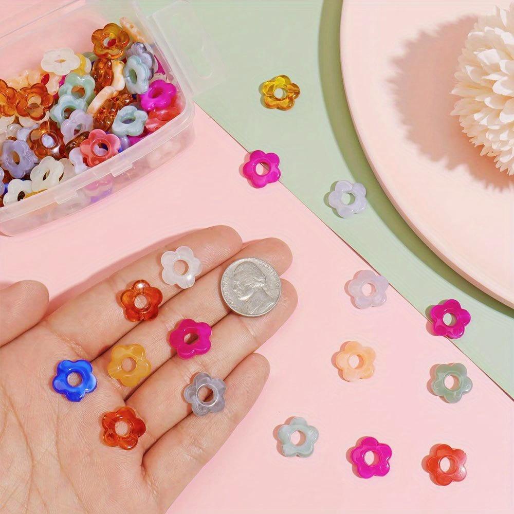 20/40/60 шт. Акриловые бусины в форме цветка, полые бусины в форме цветка, разделенные бусины, объемные, для самостоятельного изготовления, цветные, для ожерелья, сережек, браслетов, ювелирных изделий