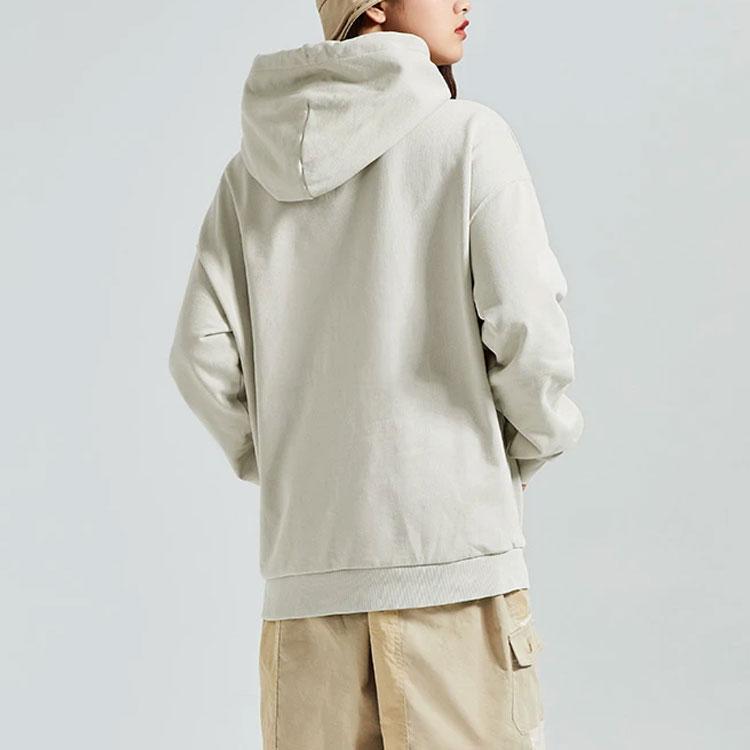 Li Ning Sports Fashion Series Вышитый свободный пуловер с капюшоном унисекс толстовки Off-White AWDT583-2