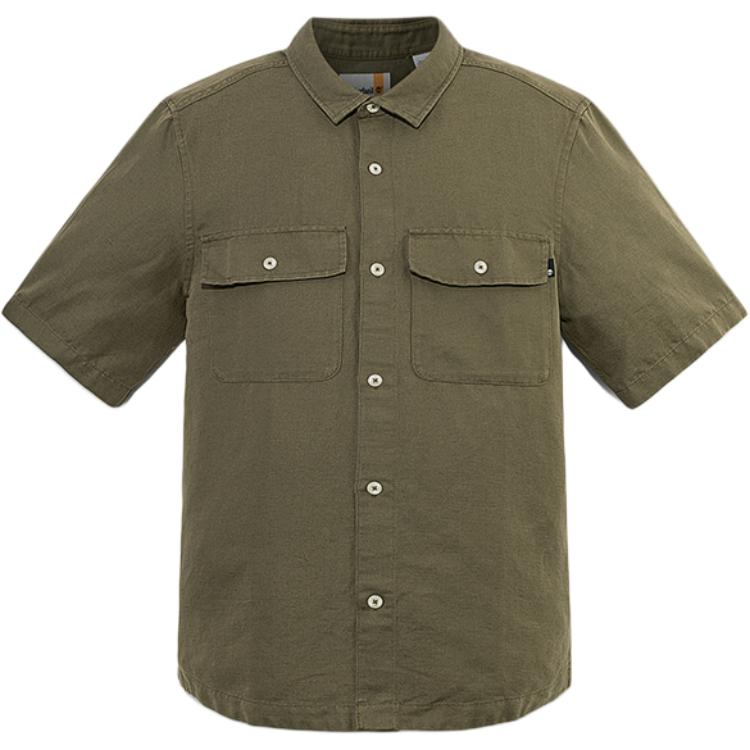 Timberland Shirts Men's Army Green Lapel Moderate A69U7-A58