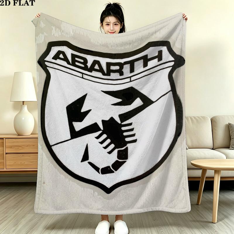 Abarth Print Flannel Blanket, High quality Comfortable for All Seasons, Home Decor, Warmth and Comfort, Perfect for Christmas Gifts