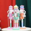 Macaron Color Nutcracker Puppet Wood Nutcracker Statues Doll  Photo Props