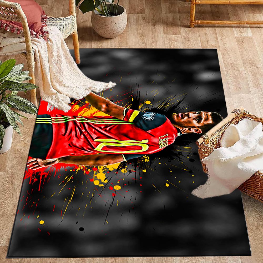 Blue Energy Soccer Player Area Rug Design for Outdoor Bedrooms Decorate room Dining Room Antislip Carpet Anime Office Decor Spiritual Gift