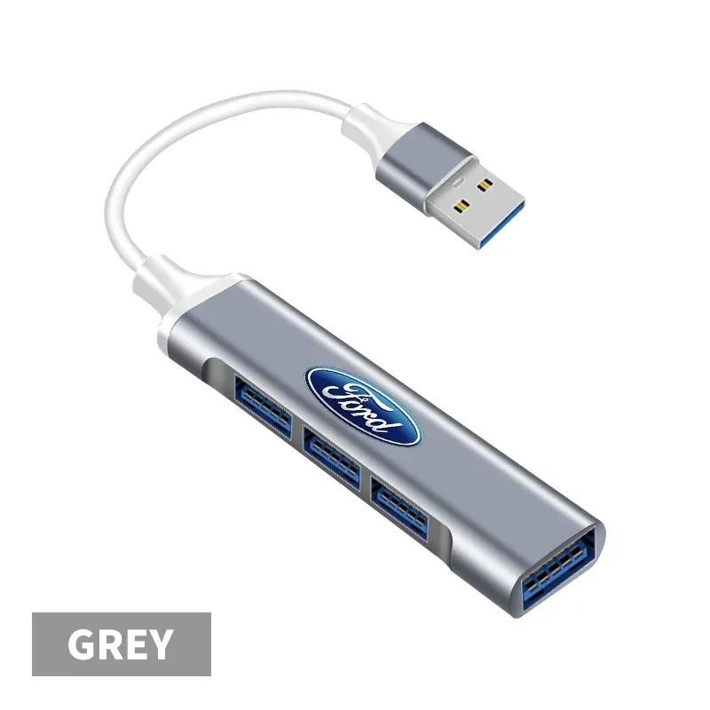 Новая автомобильная наклейка 2026 года Автомобильный USB-C хаб 4-в-1 Док-станция для ноутбука USB-разветвитель Преобразование мультиинтерфейсов Для Ford ST Line Focus 3 Mond