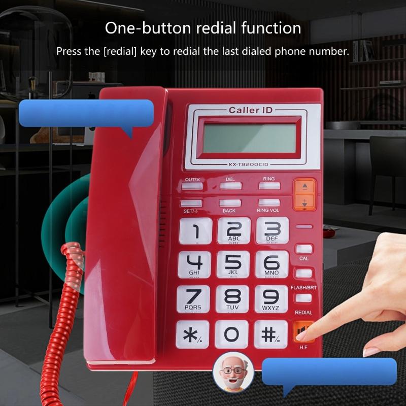 Настольный проводной телефон для дома, стационарный телефон с большой кнопкой, громкой связью, для дома, офиса, отеля