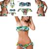 Exquisite Tropical Bikini Set With Green Leaf Print For Stylish Summer Swimwear