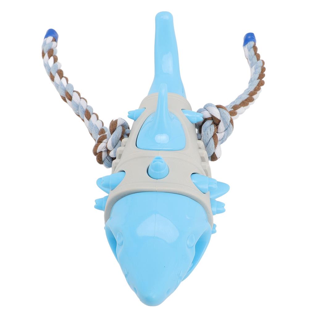 Dog Chew Food Dispensing Toy Tooth Cleaning Shark Shaped Stress Relief Chew Teething Toy for Puppy P