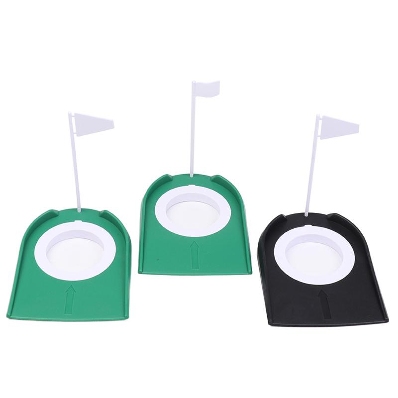 Тренажер для гольфа в помещении с лункой, паттер с флагом, тренировочное приспособление для игры на лужайке, домашнее учебное приспособление для игры во дворе, регулируемое отверстие
