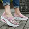 2024 Summer Women Sneakers Fashion Woven Breathable Platform Wedges Shoes Slip On Lightweight Thick Bottom Female Casual Shoes