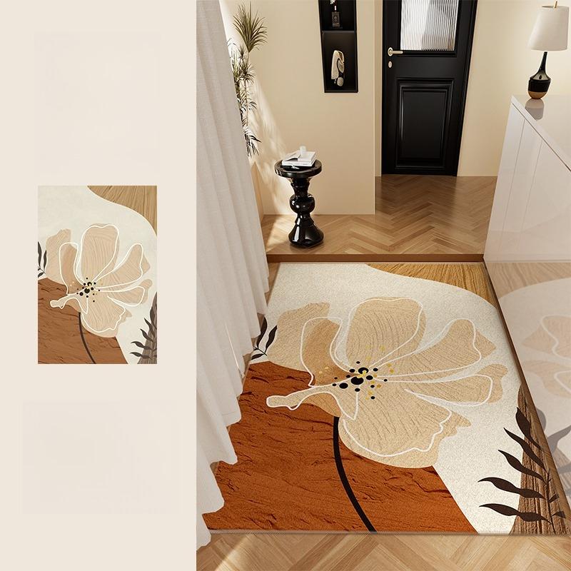 Flower Pattern Rugs for Bedroom Large Area Living Room Decoration Waterproof Carpet Washable Lounge Floor Mat Home Anti-slip Rug