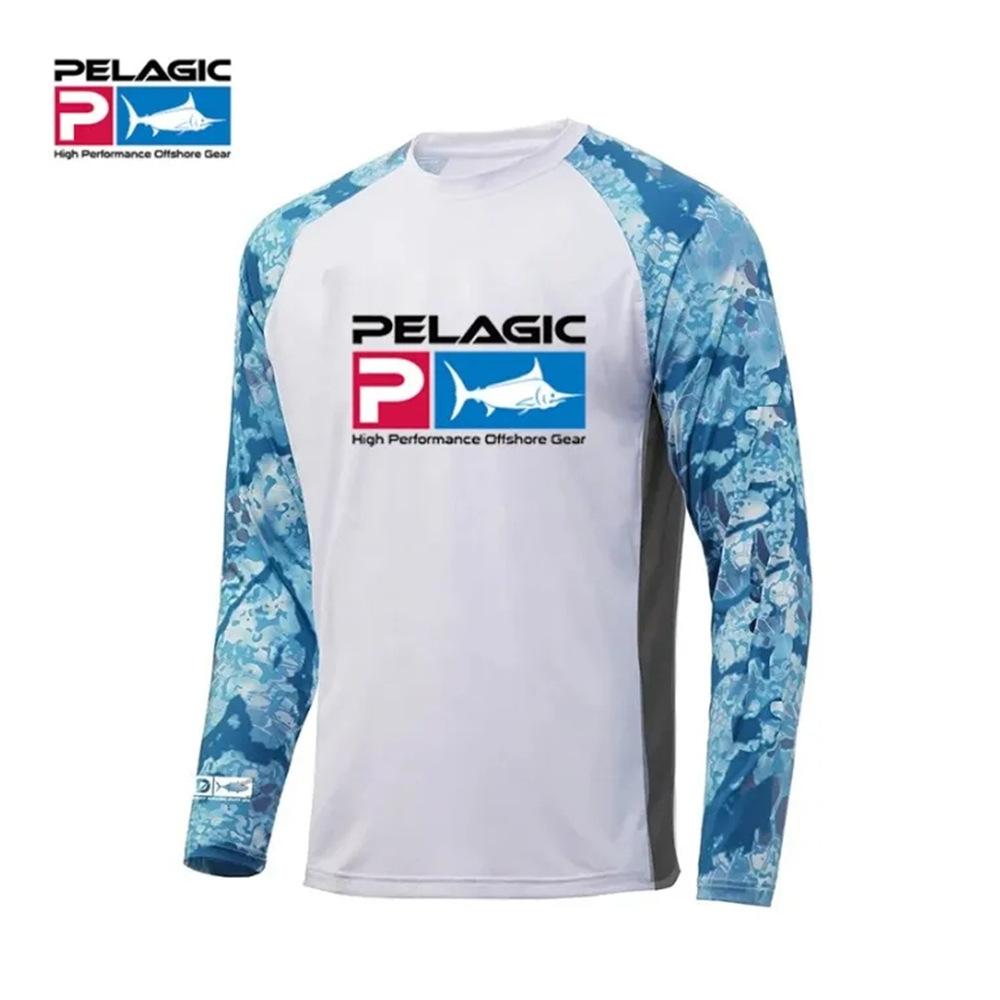 PELAGIC Men's Long Sleeve Fishing Suit Outdoor Fishing Performance Clothing Quick-Drying Sunscreen Fishing Suit
