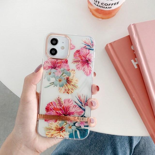 Чехол для телефона с несколькими листьями и цветами для Iphone 14 12 11 13 Pro Max Xr X Xs 7 8 Plus, прозрачный твердый чехол