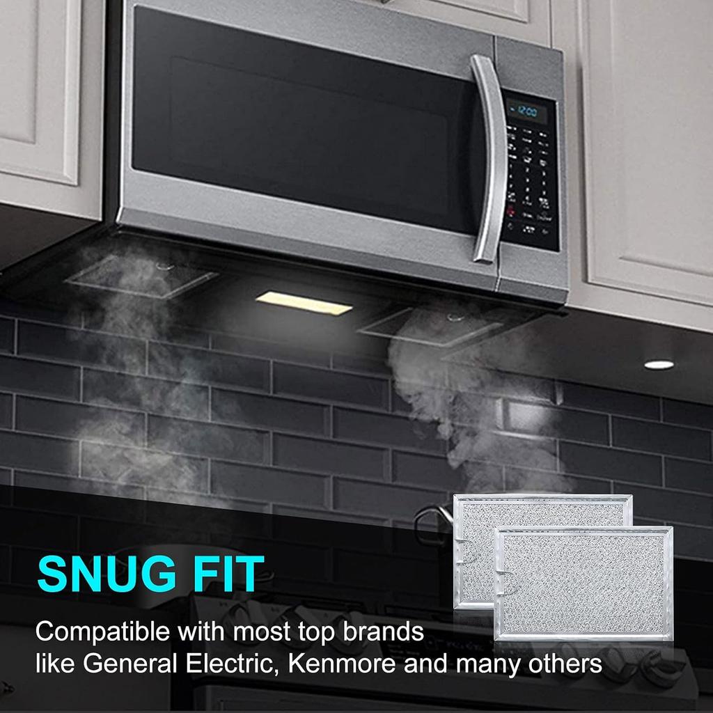 Microwave Filter Replacement for GE WB06X10359, Microwave Vent Filter for LG 5230W1A012B, Kenmore, Frigidaire, Microwave Grease Filter 7-5/8" x