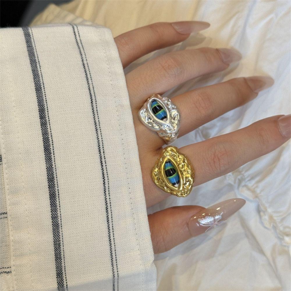 Korean Style Demon Eye Rings Geometric Gothic Rings Fashion Design Blue Eye Finger Buckle Friend