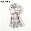 Dusenna Women's Plaid Tassel Scarf