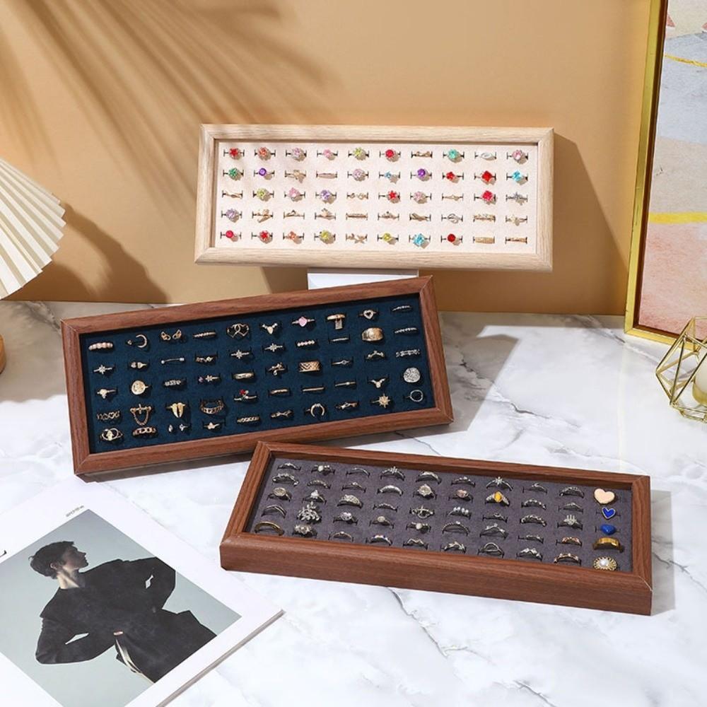 50 Slot Fashion Jewelry Trays Velvet Jewelry Storage Pallet Rings Display Tray Display Props