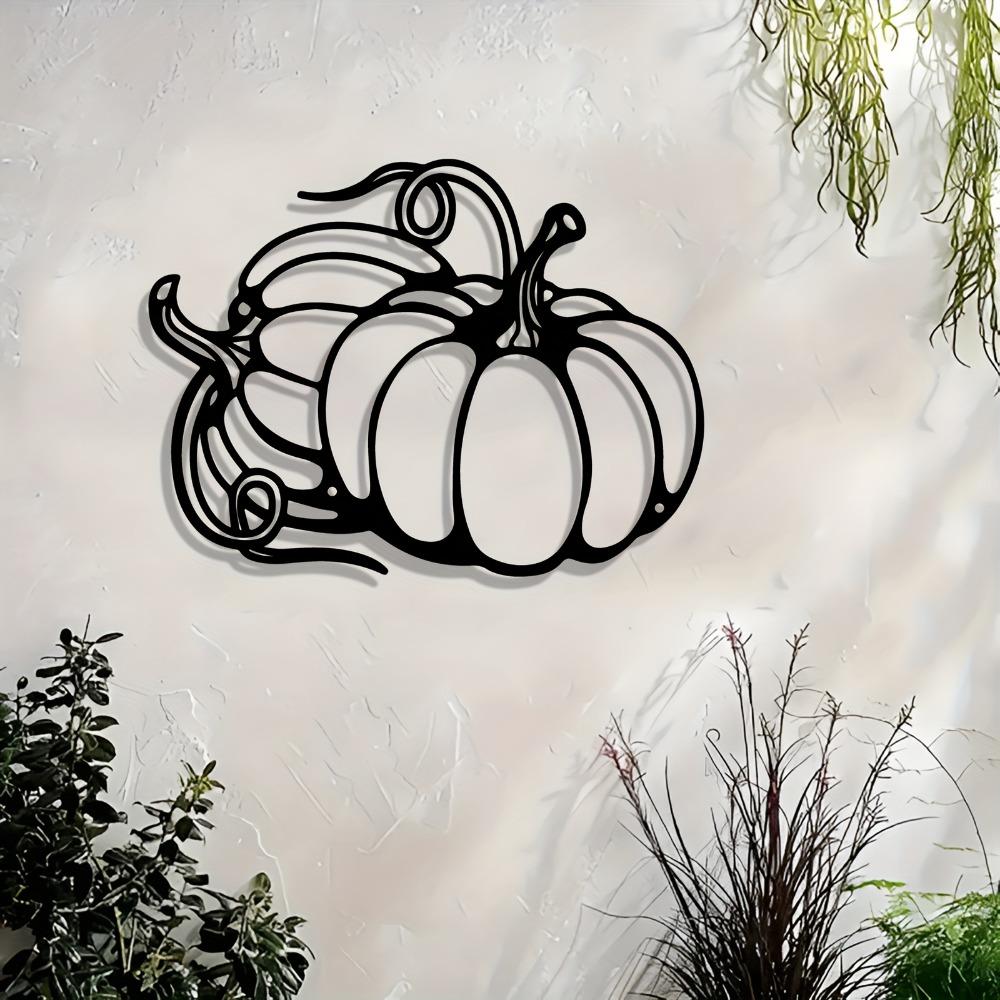 1pc Vintage Pumpkin Metal Wall Art Iron Sculpture Stem Swirl Design Front Porch Living Room Kitchen Office Decor Modern Indoor Wall Hanging