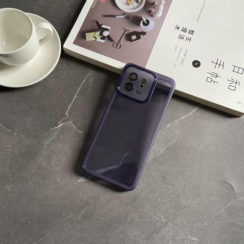 Мягкий силиконовый прозрачный матовый чехол с рамкой для Xiaomi Mi 13 12 T 12X 11 lite 11T 13T xiaomi 14 Pro Candy Color Прозрачная задняя крышка