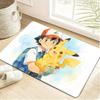 Pokemon Lucario Starry Night Cherry Blossom Print Non-slip Doormat, Soft Absorbent Floor Rug for Home Decor