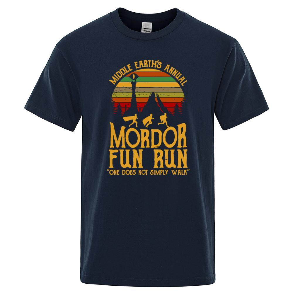 Cotton Middle Earth'S Annual Mordor Fun Run Print T Shirt Men Women Tshirts Summer Cotton Tops Cotton Loose Street Hip Hop T-Shirts