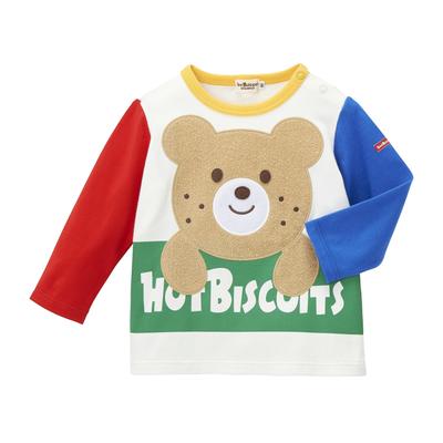Футболка с длинным рукавом Miki House Hot Biscuits, для мальчиков и девочек, белая, 80 см, 73-5202-492