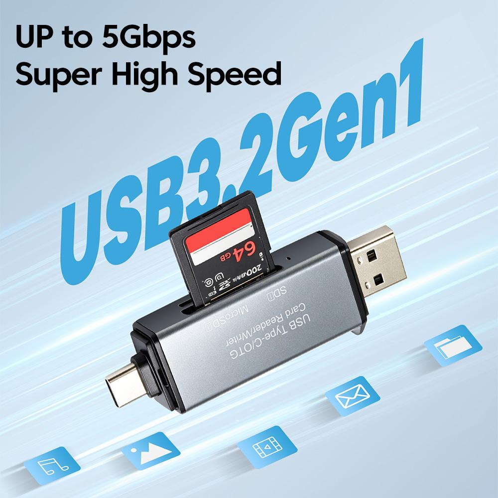 4-в-1 USB 3.0 Картридер Высокоскоростная передача USB Type C на SD TF Картридер Адаптер Многофункциональный Кардридер для Карты Памяти Телефона 3