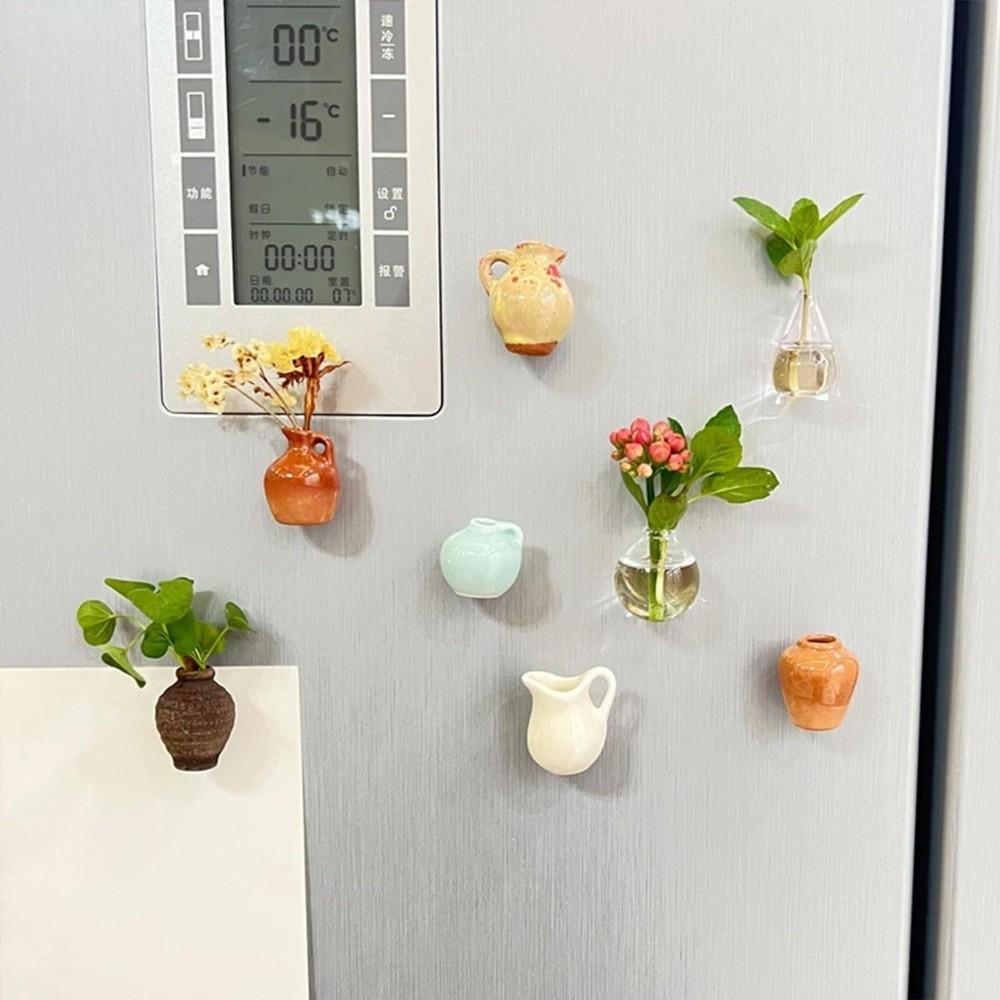 Unique Vase Refrigerator Magnet Decorative Flower Arrangement Vase 3D Vase Magnet Office Decor