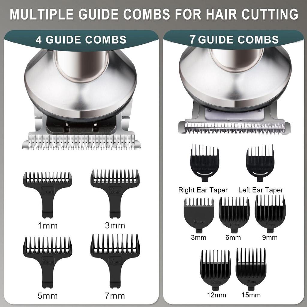 Hatteker Electric Hair Trimmer Carving Oil Head 7-in-1 Beard Nose Hair Trimmer - Precision Grooming Clippers