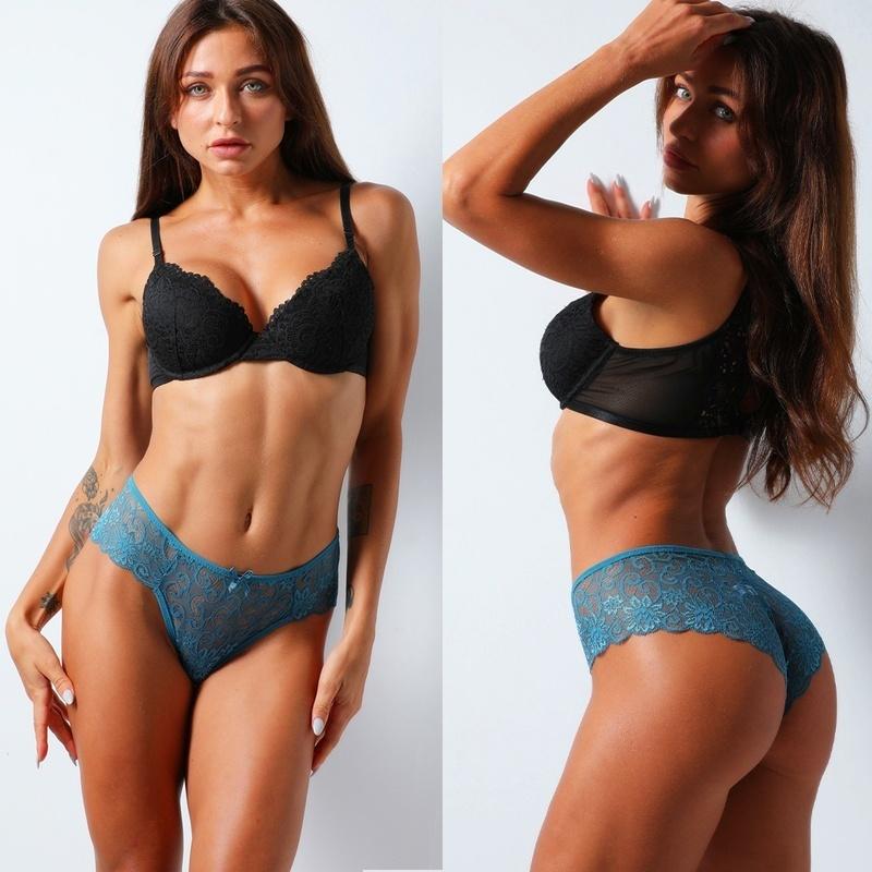 Embroidered Lace Panties Transparent Sexy Low Waist Underwear Ladies Girls Soft Breathable Briefs