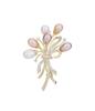 Freshwater Pearl Flower Brooch Zircon Freshwater Pearl Flower Corsage Lovely Chest Decoration for Graduation Entrance Gifts for Her Gift Box Included