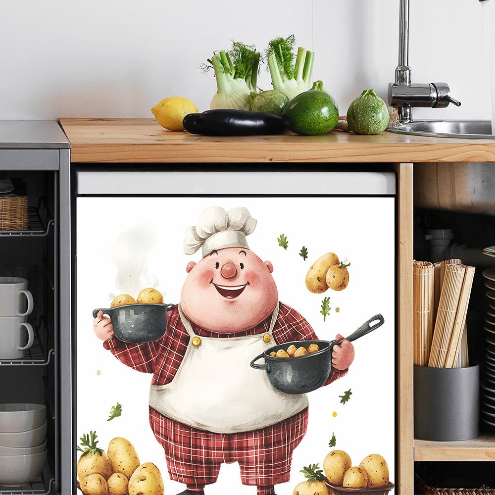 Chef Kitchenware Soil Bean Kitchen Restaurant Home Background Landscaping Decorative Wall Stickers