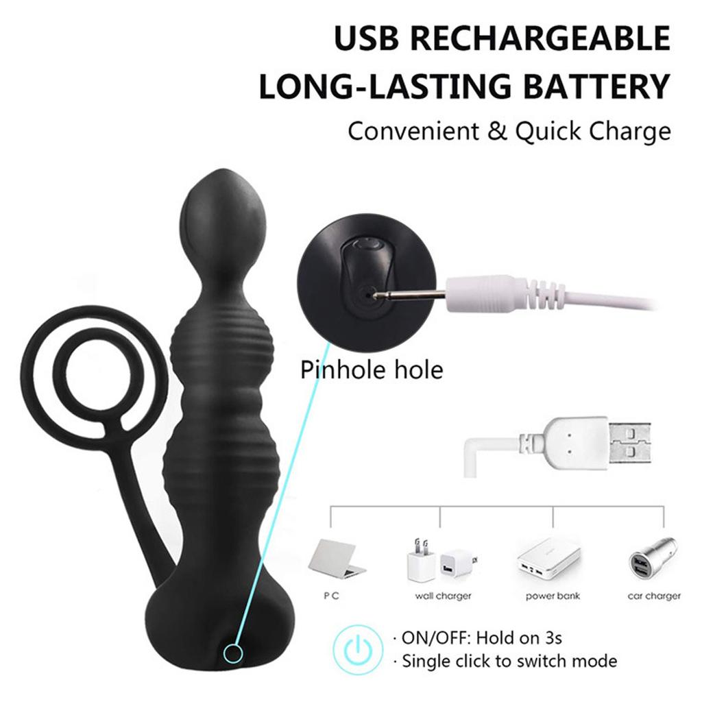 Анальный Вибратор для Мужчин Вибрирующее Кольцо Пениса Задержка Анальные Секс-Игрушки Мужской Анальная Анальная Пробка Вибратор Секс-Игрушки