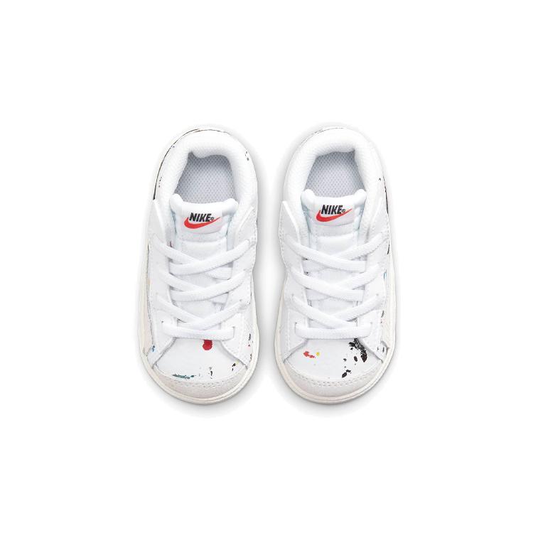Nike Кроссовки Blazer 77 BB с амортизацией, устойчивые к скольжению и истиранию, средней высоты, для скейтбординга, Белый Черный, для младенцев и малышей, DJ2620-100