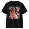 Винтажная футболка Пляж JJustins BBiebers Поддельные Новинка Футболки Хлопковая футболка для Взрослого Y2K Повседневная Футболка с коротким рукавом