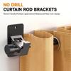 2Pcs Heavy-duty Curtain Hanging Hooks Adjustable Curtain Rod Support Curtain Rod Holders  Bedroom
