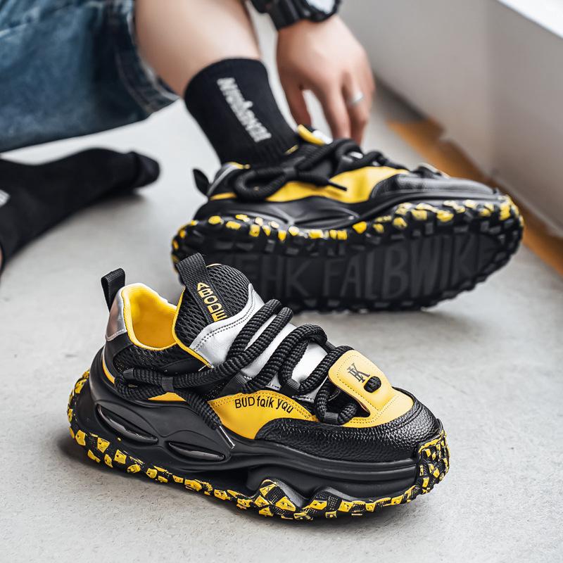 Модные мужские кроссовки на платформе Весна Лето Дышащая сетка Спортивная обувь Мужские Повседневные Кроссовки для Папы Баскетбольные Кроссовки Кроссовки для Бега Tenis Masculino