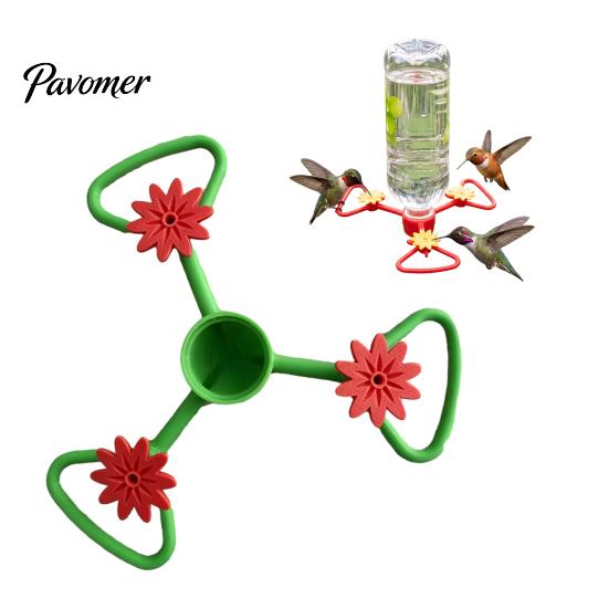 Plastic Nectar Feeder for Garden Hummingbird Adapter with Detachable Flower Ports Bottles, Backyard Attraction Kit DIY Outdoor Bird Patio and