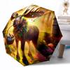 Easter Moose Magic Outdoor Automatic Umbrella Sturdy 8-Rib Shaft Compact Design Travel Essential Vibrant Pattern Umbrella