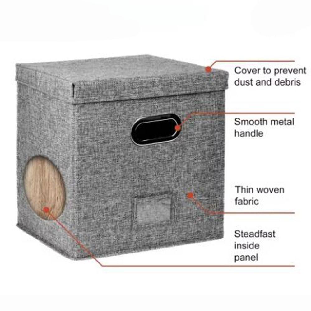 Foldable Vinyl Record Storage Boxes Cotton Linen Fabric Storage Boxes LP Record Organizer  for Home
