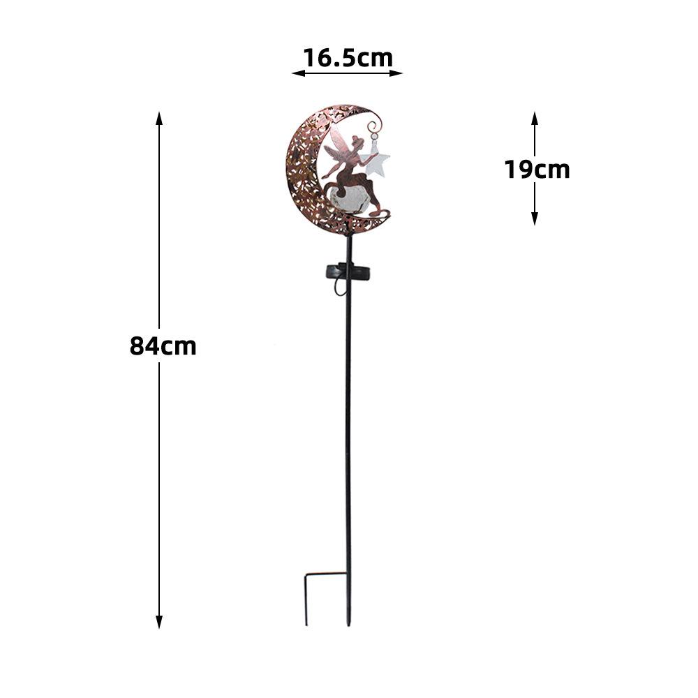 Солнечный колышек-светильник «Луна»: Декоративный железный фонарь для улицы, сада, двора и кемпинга