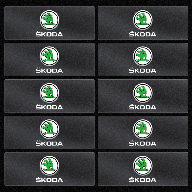 2/5/10Pcs Car Logo Sticker Central Control Decals Car Accessories For Skoda Octavia Superb Rapid Kodiaq Karoq Fabia Kamiq Roomster Citigo